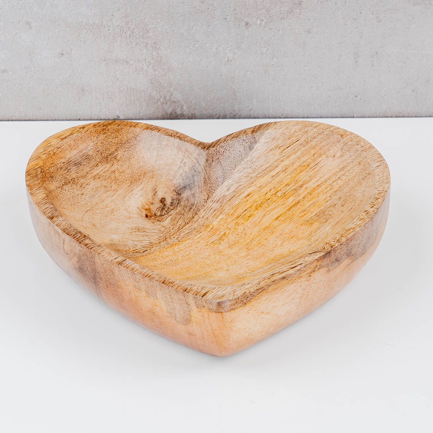 Deko-Teller Herz 18x16cm Mangoholz Holzteller Holzschale Herzform Tischdeko Natur