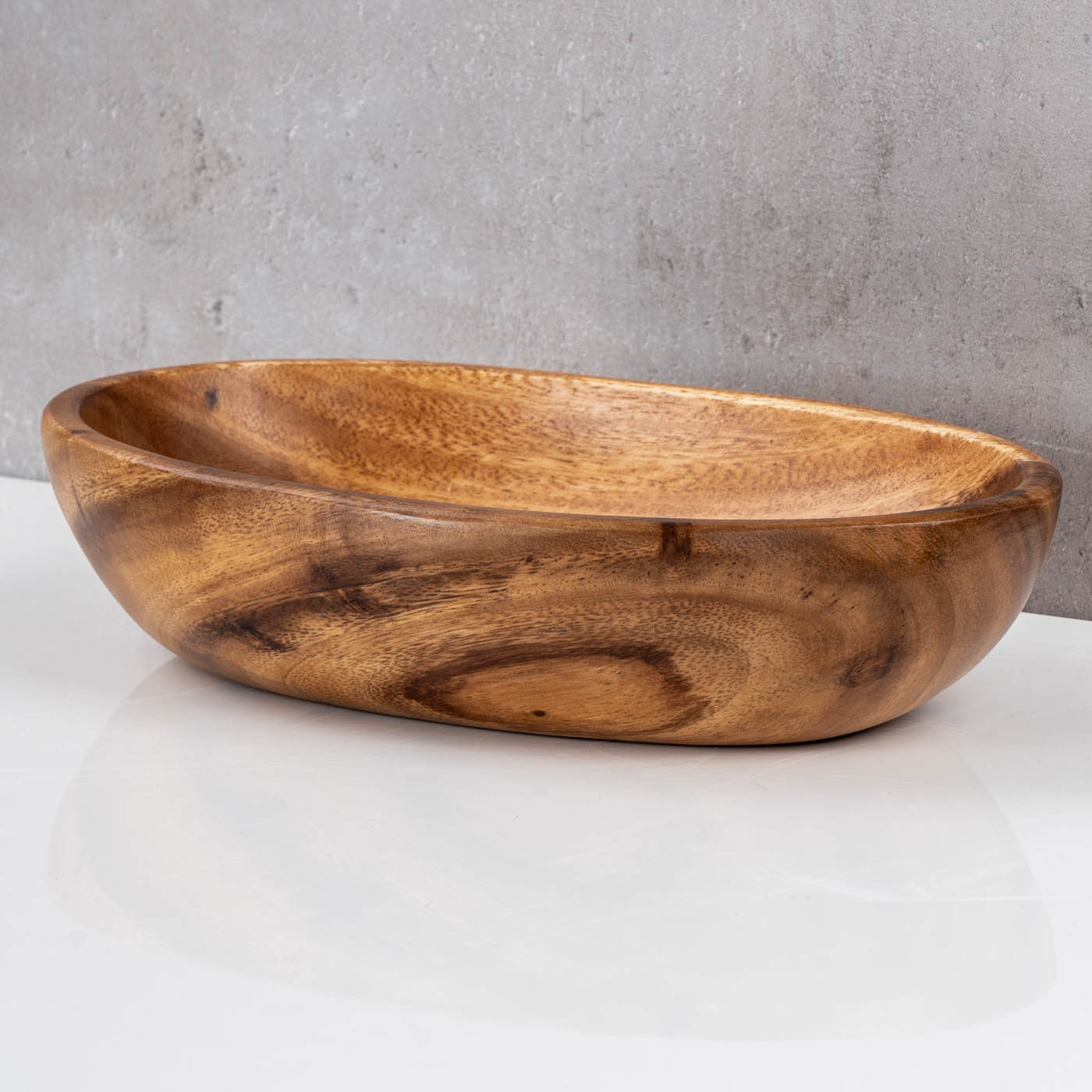 Holzschale Schüssel Akazie 25x15cm oval Schale Obstschale Tablett Holz