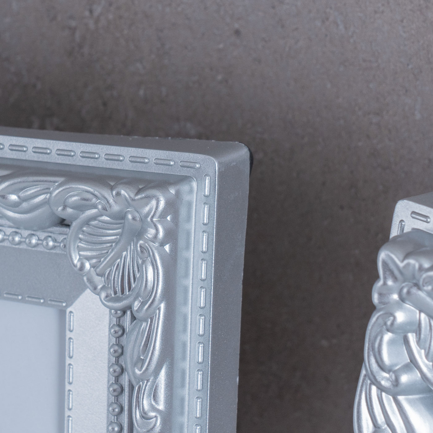 3er Set Fotorahmen 10x15 Silber Fotoaufsteller Barock Shabby Antik Deko Portrait