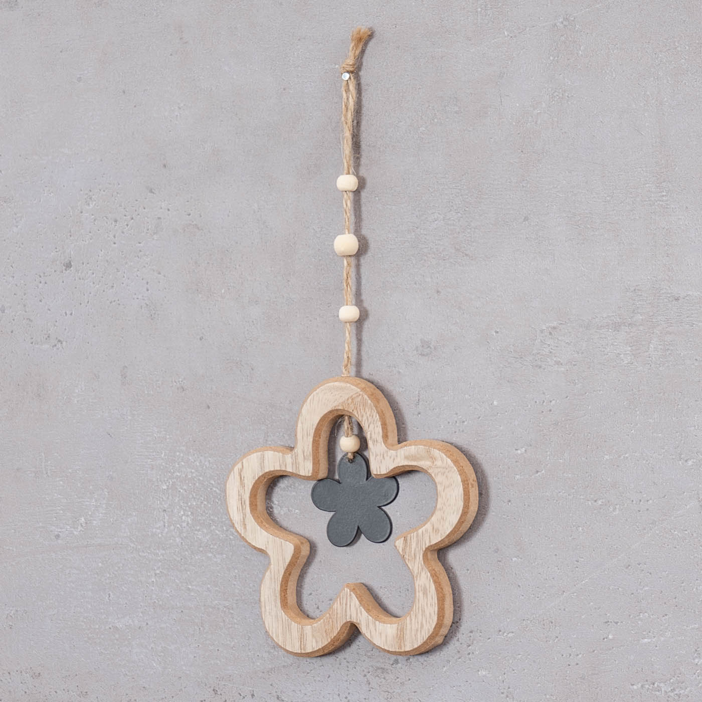 4er Set Deko Anhänger Schmetterling Blume MDF Holz Natur Hängedeko Frühling Deko