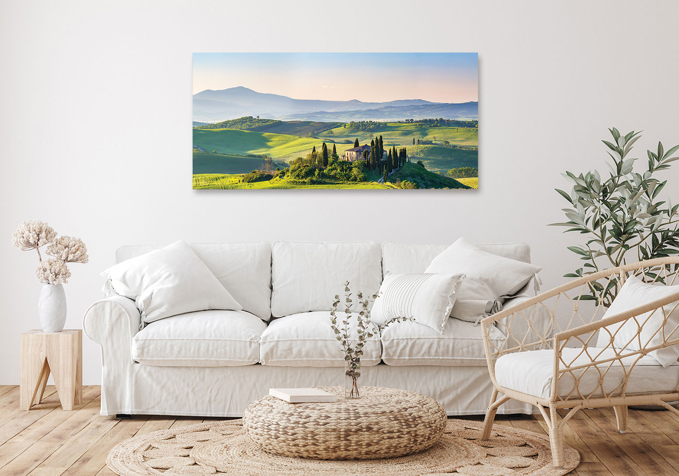 Wandbild XXL 115x55cm Leinwand Bild Italien Toskana Landschaft Deko Wanddeko