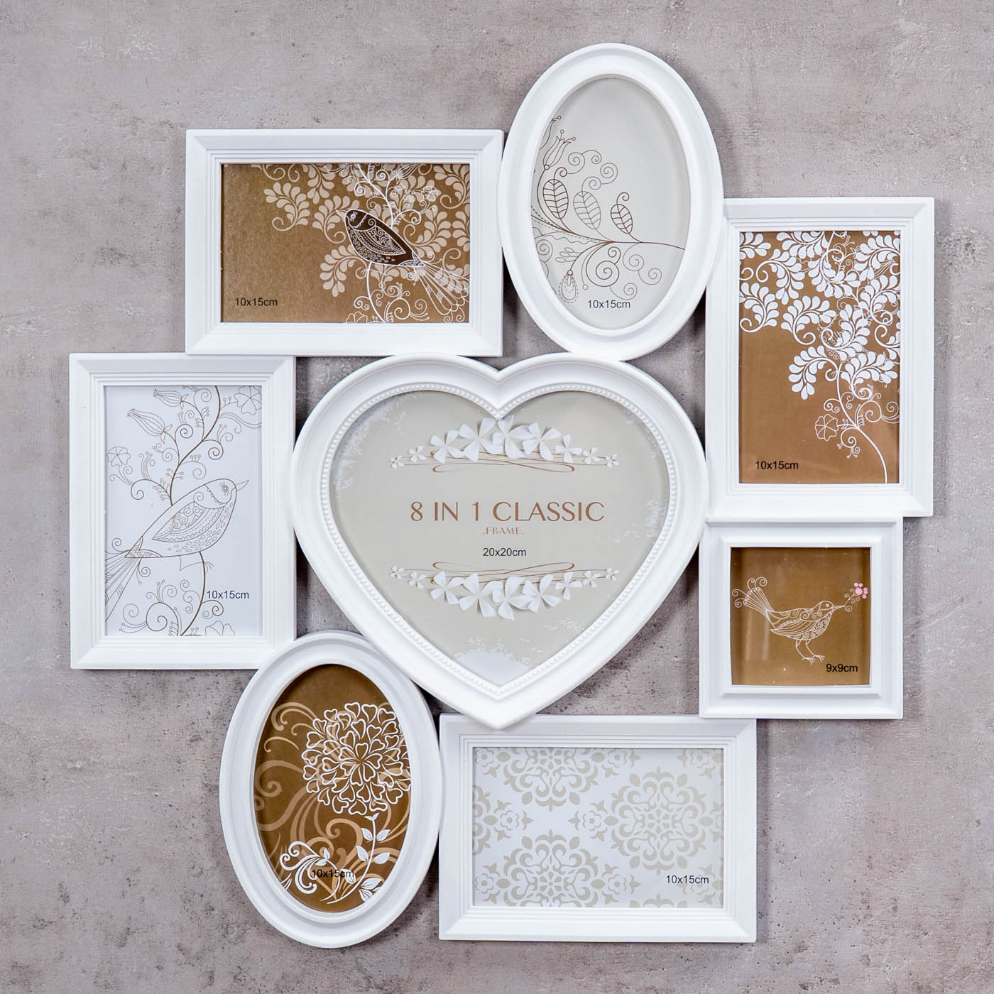 Fotorahmen Bilderrahmen Herz Weiß 8 Fotos Shabby Chic Landhaus Collage Hochzeit