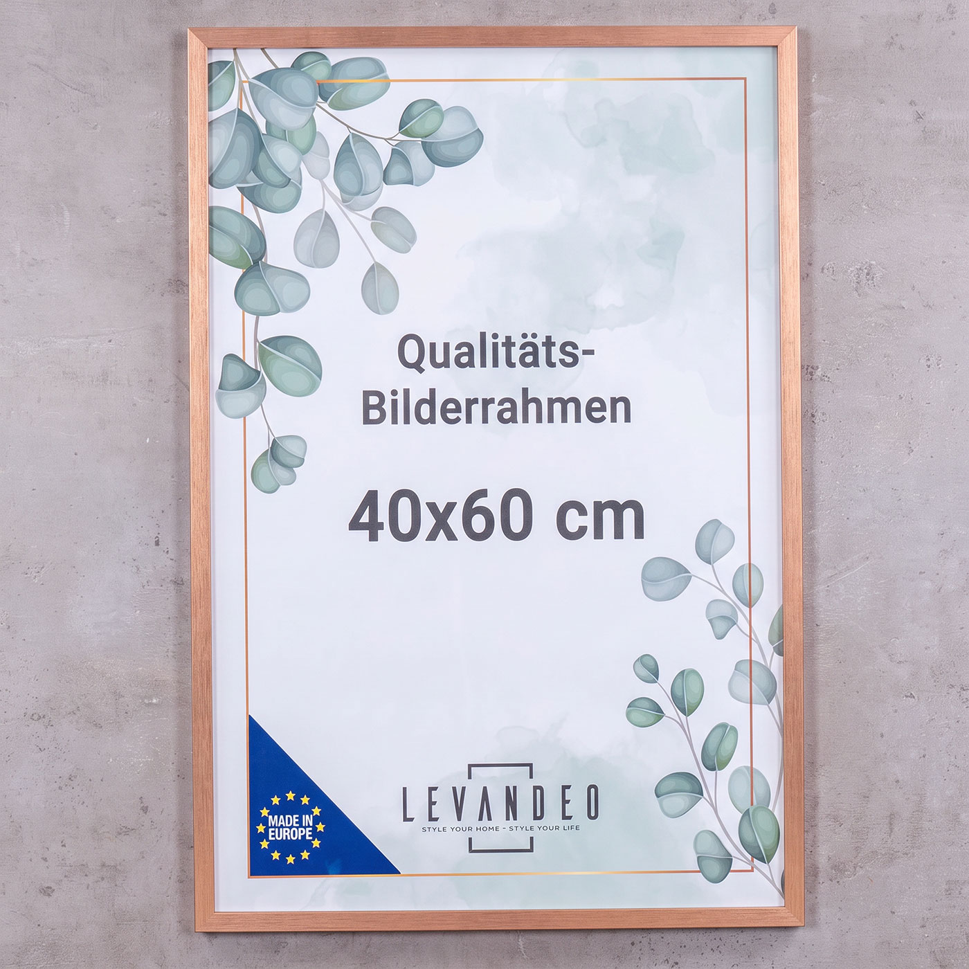 Bilderrahmen 40x60 Kupfer MDF Holz Fotorahmen Posterrahmen Wanddeko Einzelrahmen