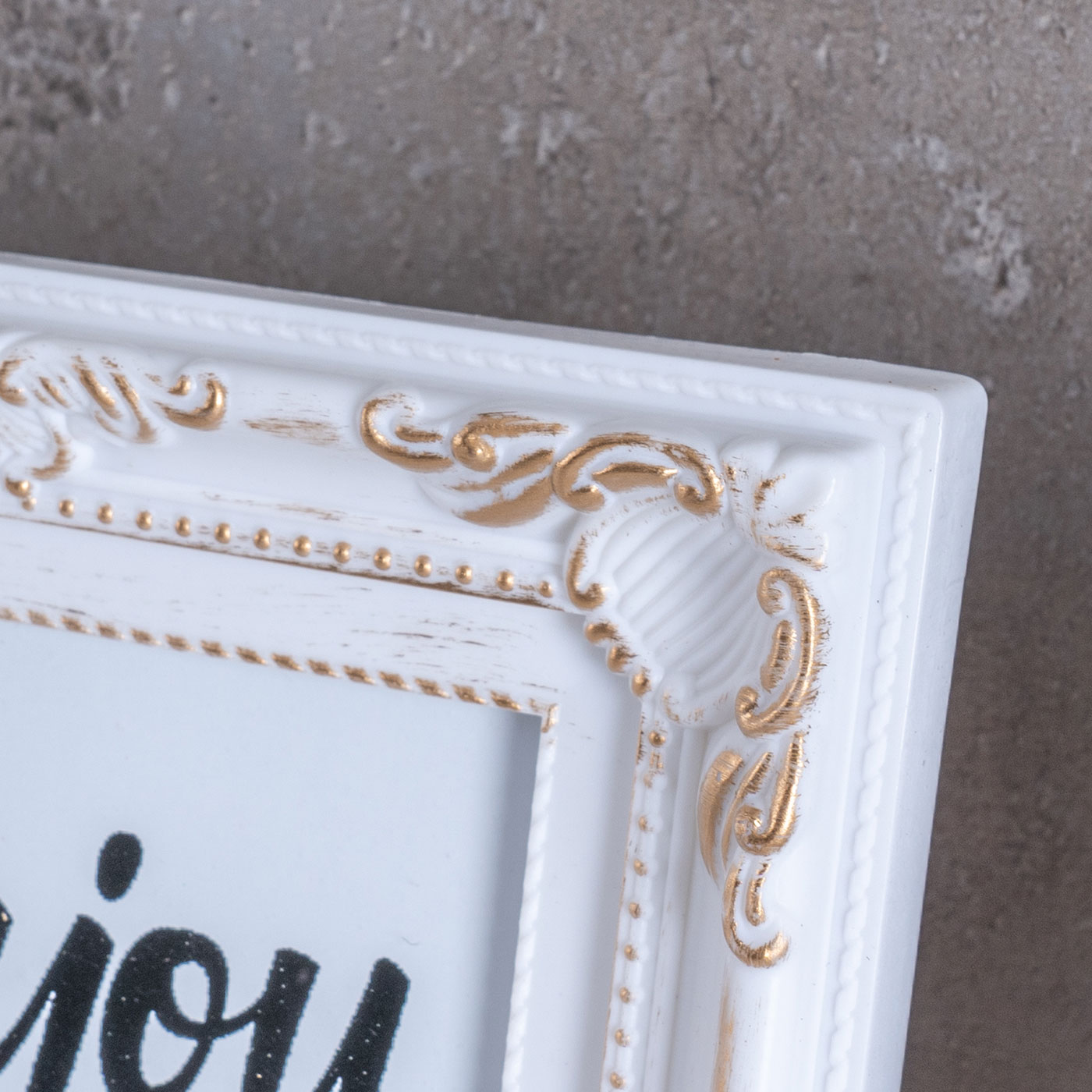 3er Set Fotorahmen 13x18 Weiß Gold Fotoaufsteller Barock Shabby Antik Deko
