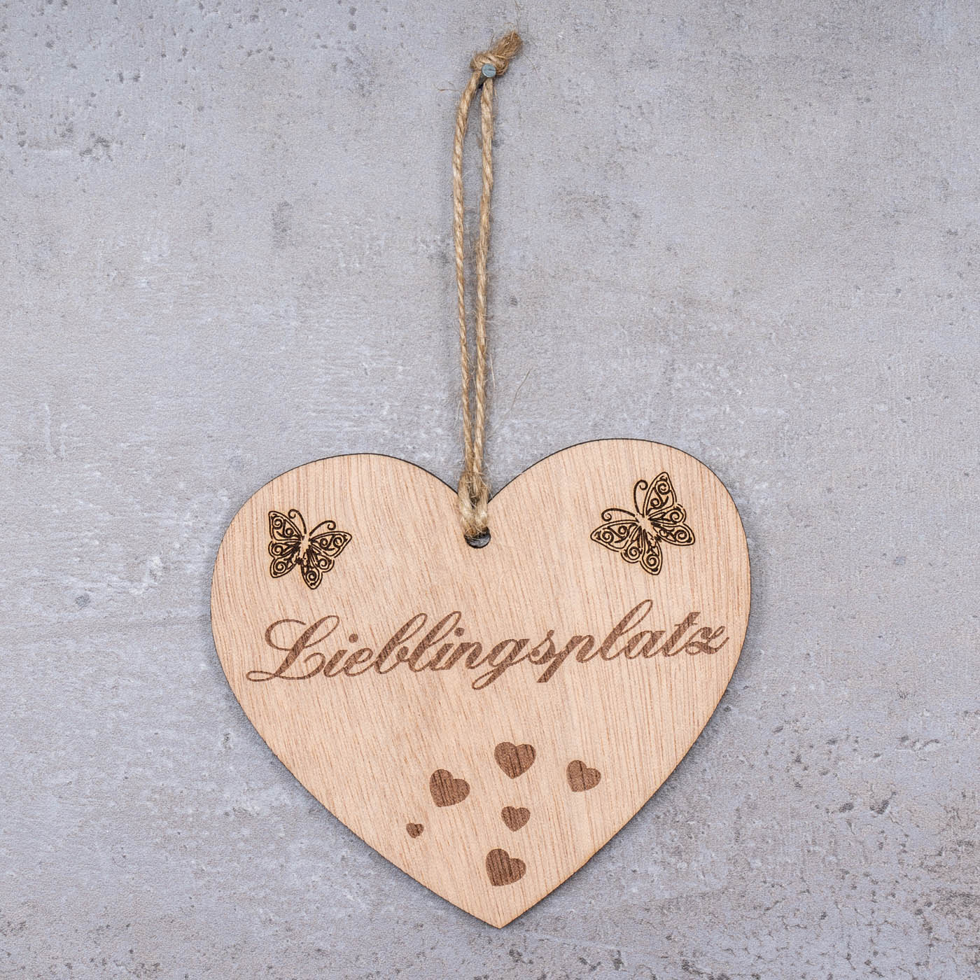 Lieblingsplatz Herz 10x9cm Birkenholz Sprüche Liebe Deko Holz Anhänger Geschenk