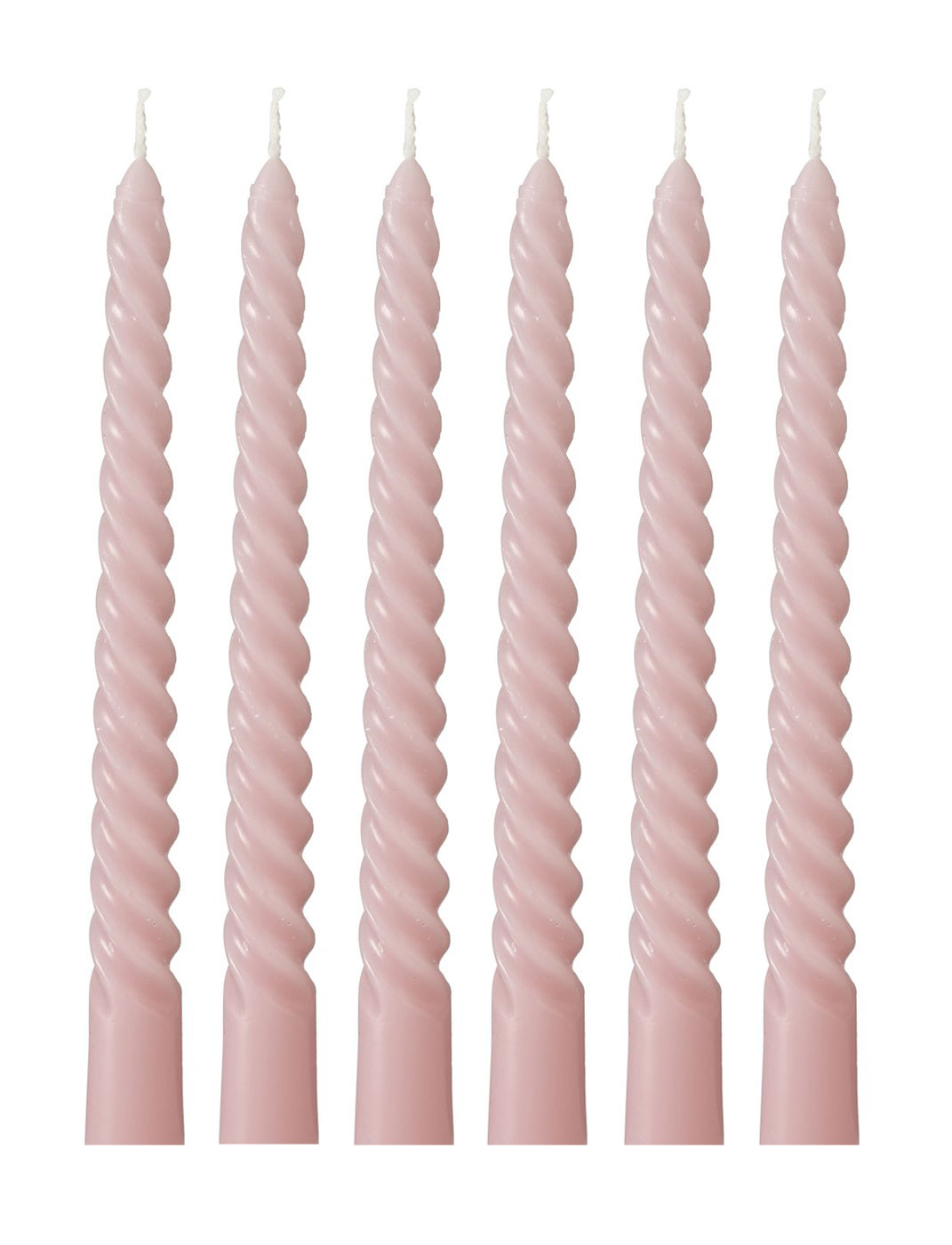 6er Set Rosa Kerzen Gedreht H20cm Stabkerzen Tafelkerzen Spiralkerzen Tischdeko