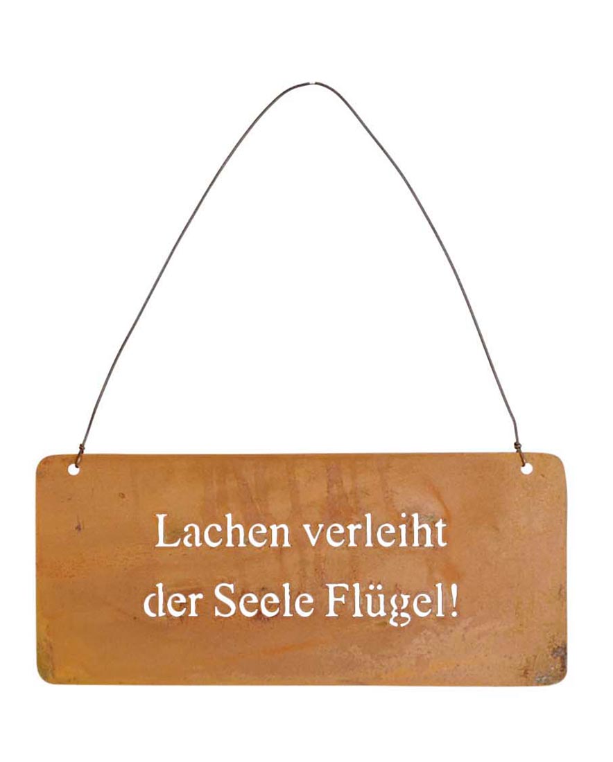3er Set Wandbilder Sprüche 18x8cm Schilder Garten-Deko Türschild Edelrost Braun