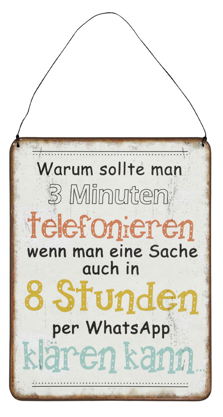 3er Set Blechschilder H26cm Wundervoll Lustig Sprüche Bunt Wandbild Wanddeko