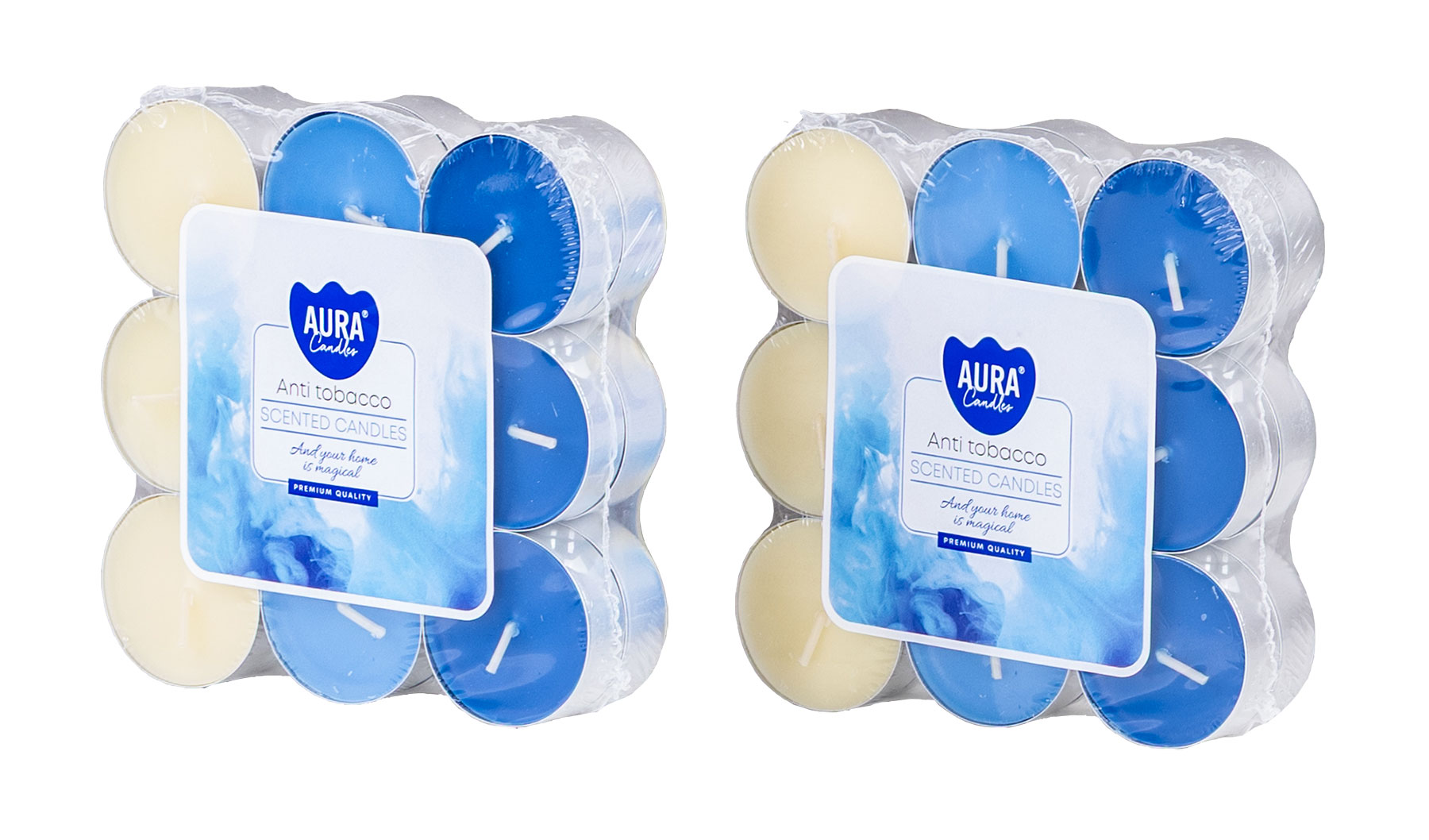 36 Kerzen Duft Teelichter 2x18 Stück Anti Tabak Duftkerzen Frische Aroma Tischdeko