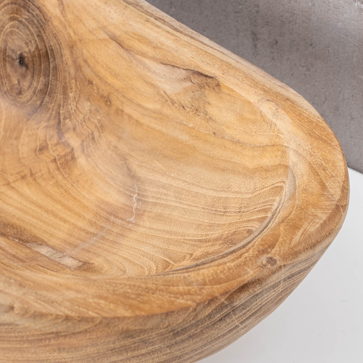 Teakholz Schale ca. L39cm Massiv Holz Obstschale Schüssel Holzschale Dekoschale