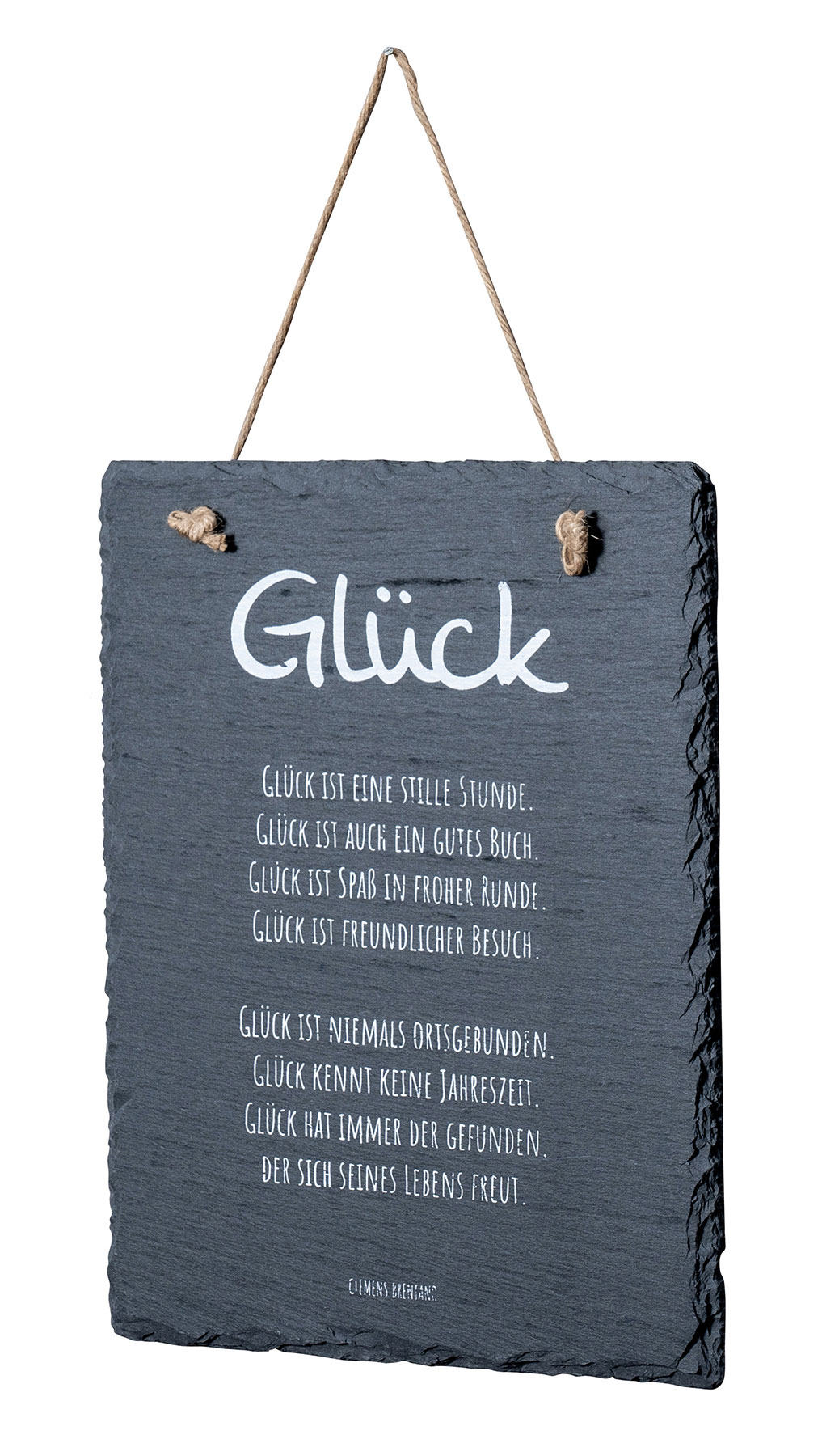 Schiefer Wandbild 20x25cm Schild Glück Spruch Deko Schild Schiefertafel schwarz