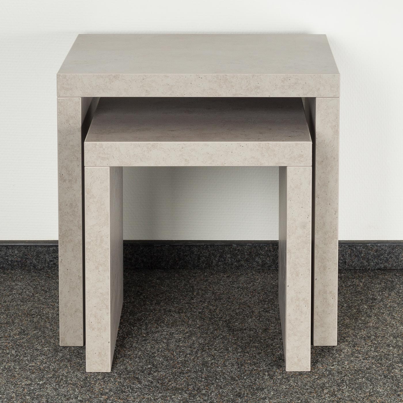 2 Satztisch 44x44x36cm Betonoptik grau Beistelltisch Couchtisch