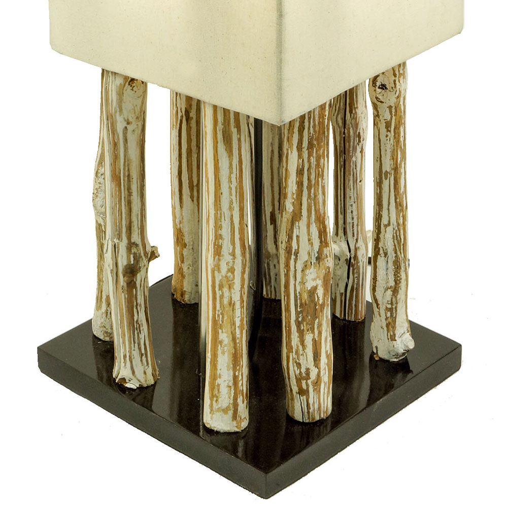 Lampe Tischlampe aus Holz Holzlampe Tischleuchte Treibholz 51cm hoch