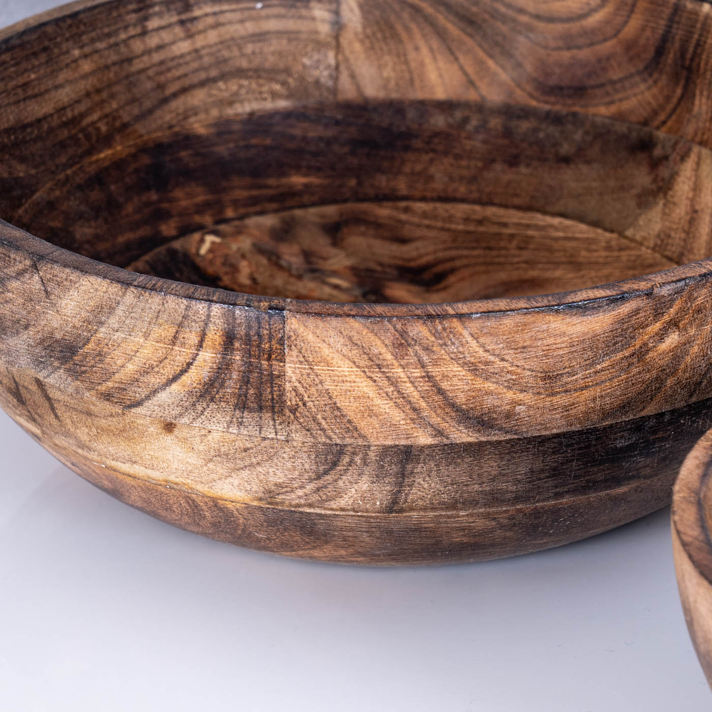 2er Set Schüssel D19-23cm Mango Holz Braun Natur Unikat Tischdeko Dekoschale
