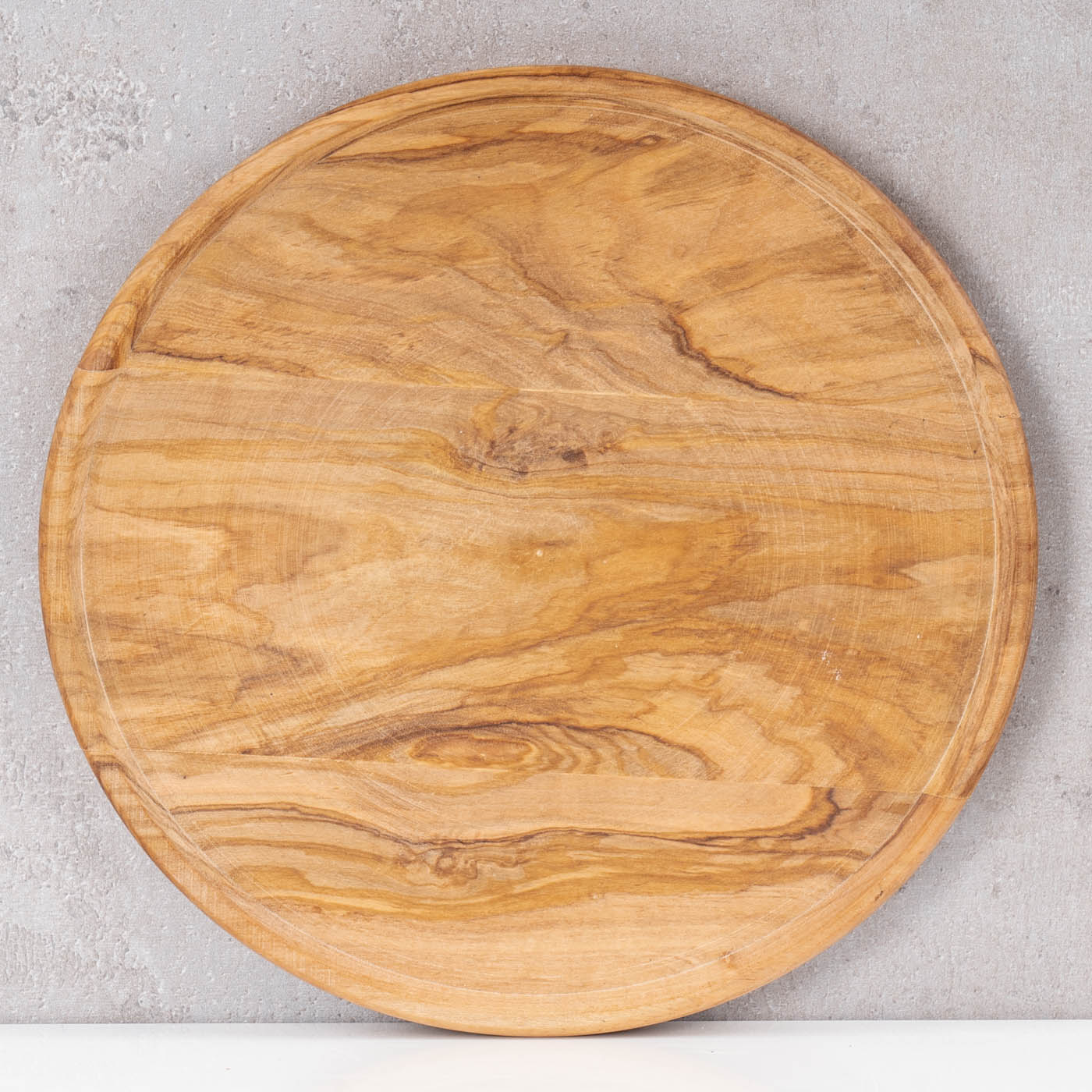 Flacher Holz Servierteller 20cm Olivenholz Holzteller Natur Unikat Küche Deko