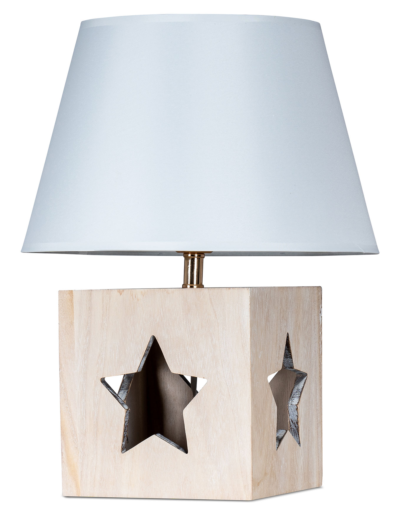 Lampe Tischlampe H41cm Holz Holzlampe Stern Leuchte Deko Tischleuchte Tischdeko