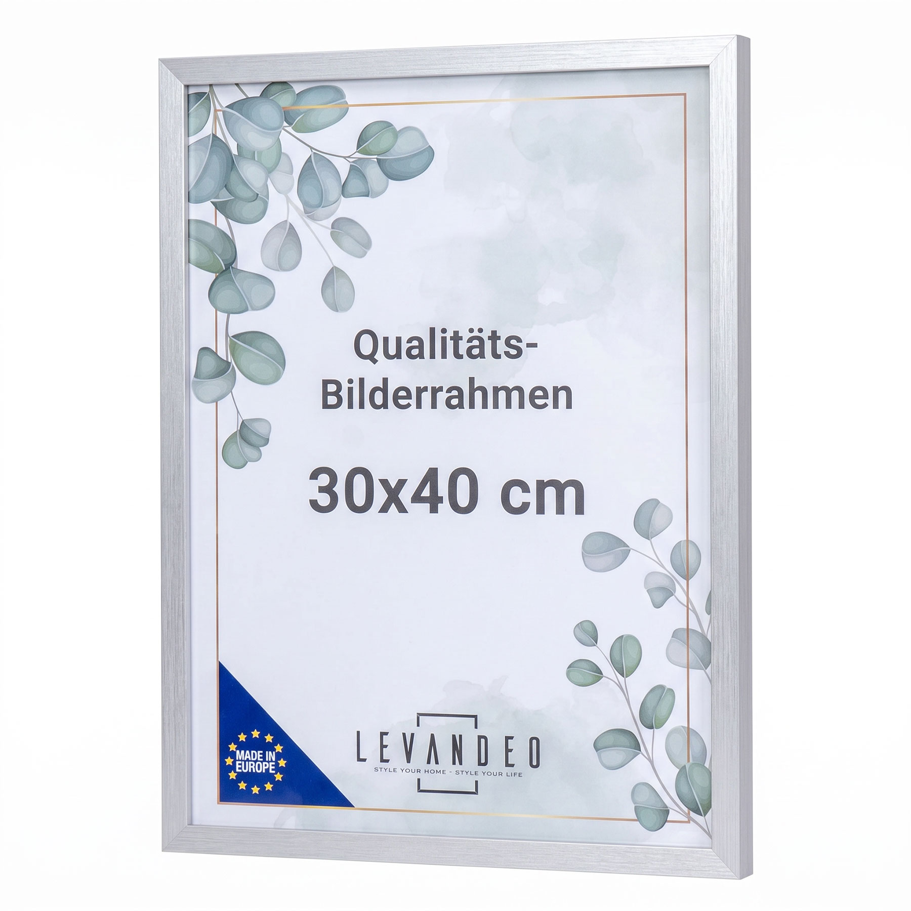 Fotorahmen Silber 30x40 MDF Holz Bilderrahmen Posterrahmen Wanddeko Kunstdrucke