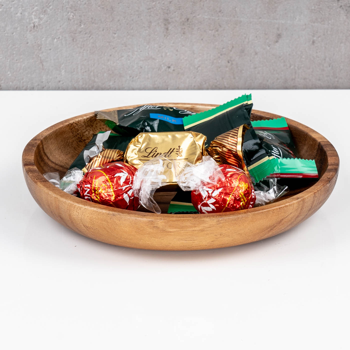 4er Set Runde Teller Akazie Ø15cm Holzteller Snackteller Dekoteller Deko Unikat
