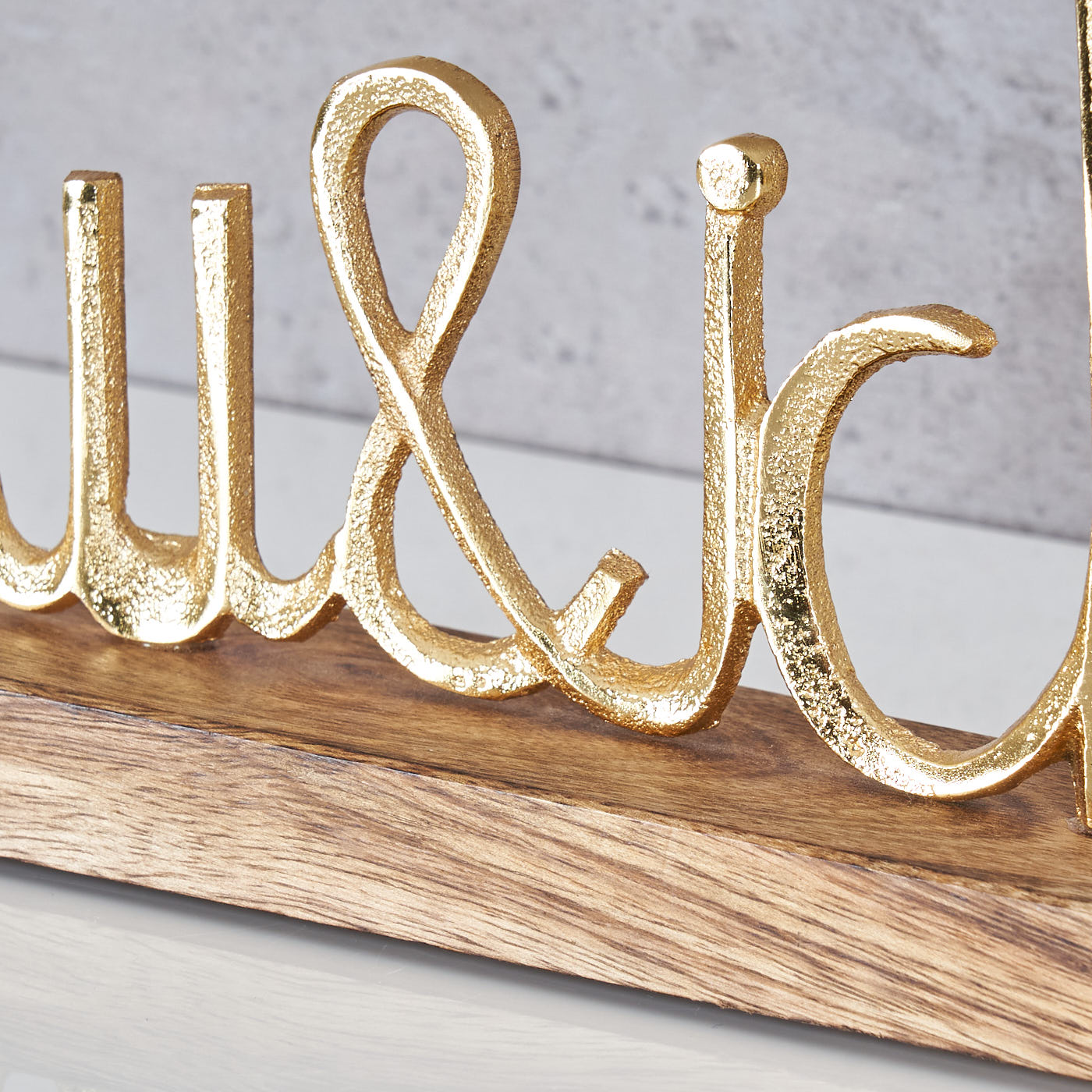 Schriftzug Du Und Ich L25cm Gold Mango Holz Tischdeko Geschenk Aufsteller Deko