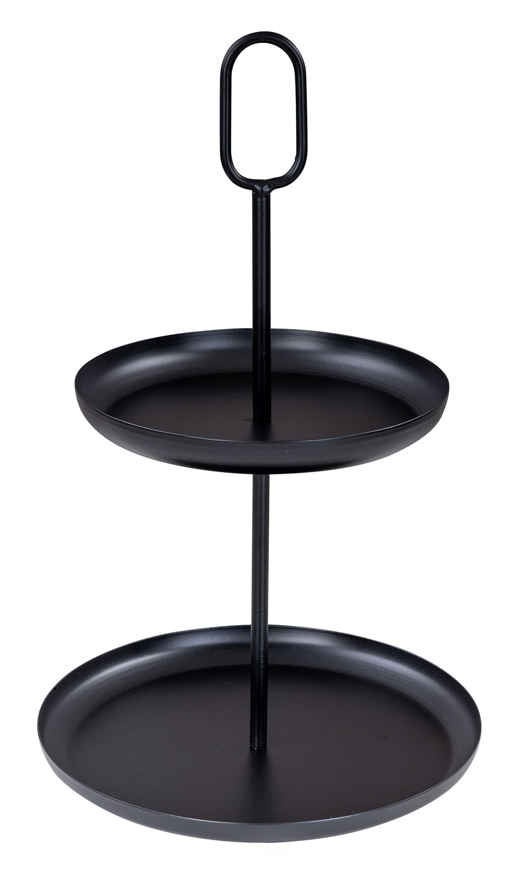 Etagere 2 Ebenen H34cm Metall Schwarz Servierplatte Kuchenplatte Obstschale Deko