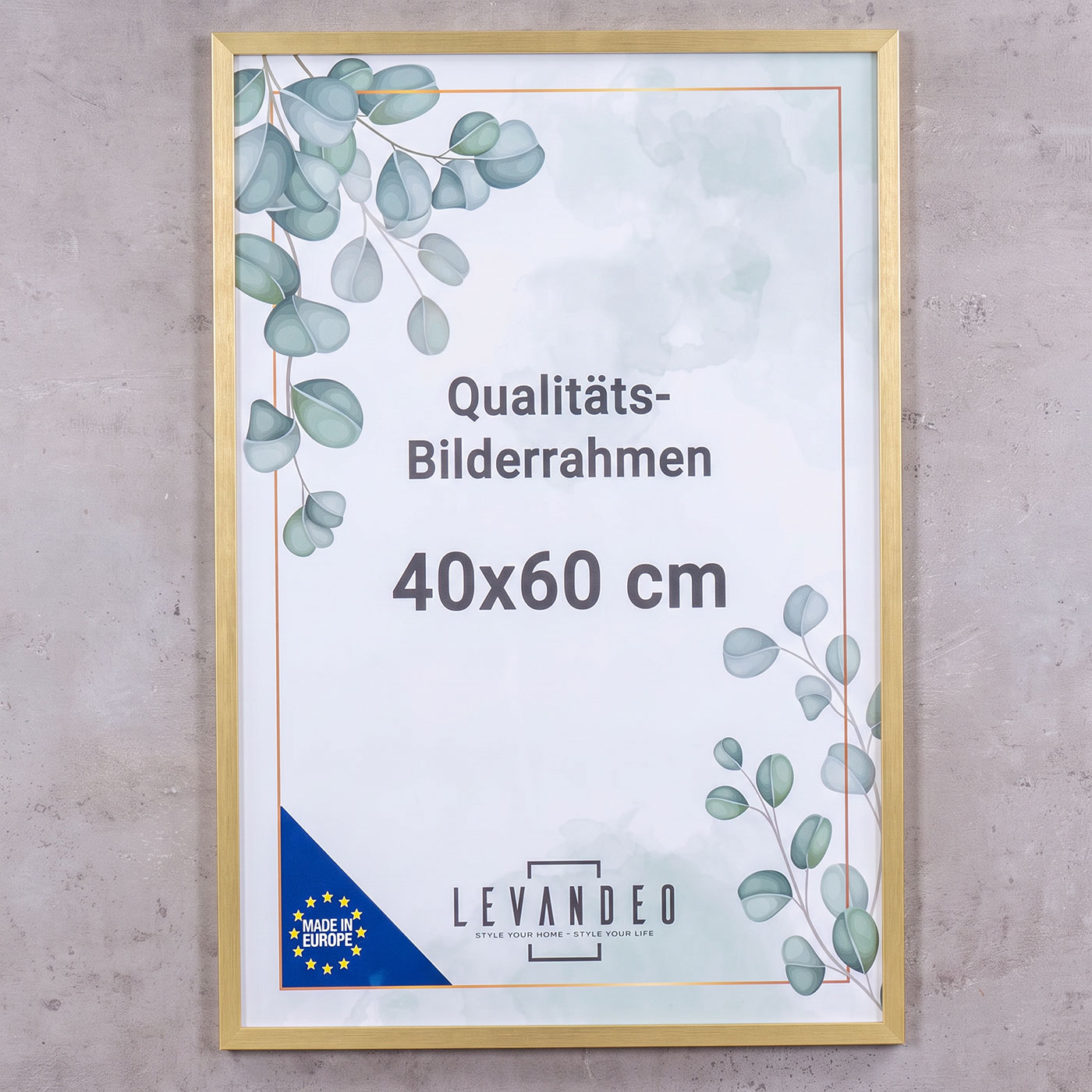Fotorahmen 40x60 Gold MDF Holz Bilderrahmen Posterrahmen Poster Kunstdrucke