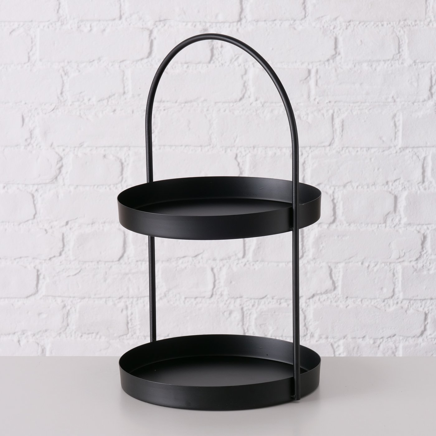 Metall Etagere Schwarz 2 Etagen H45cm Matt Servierplatte Servierständer Buffet