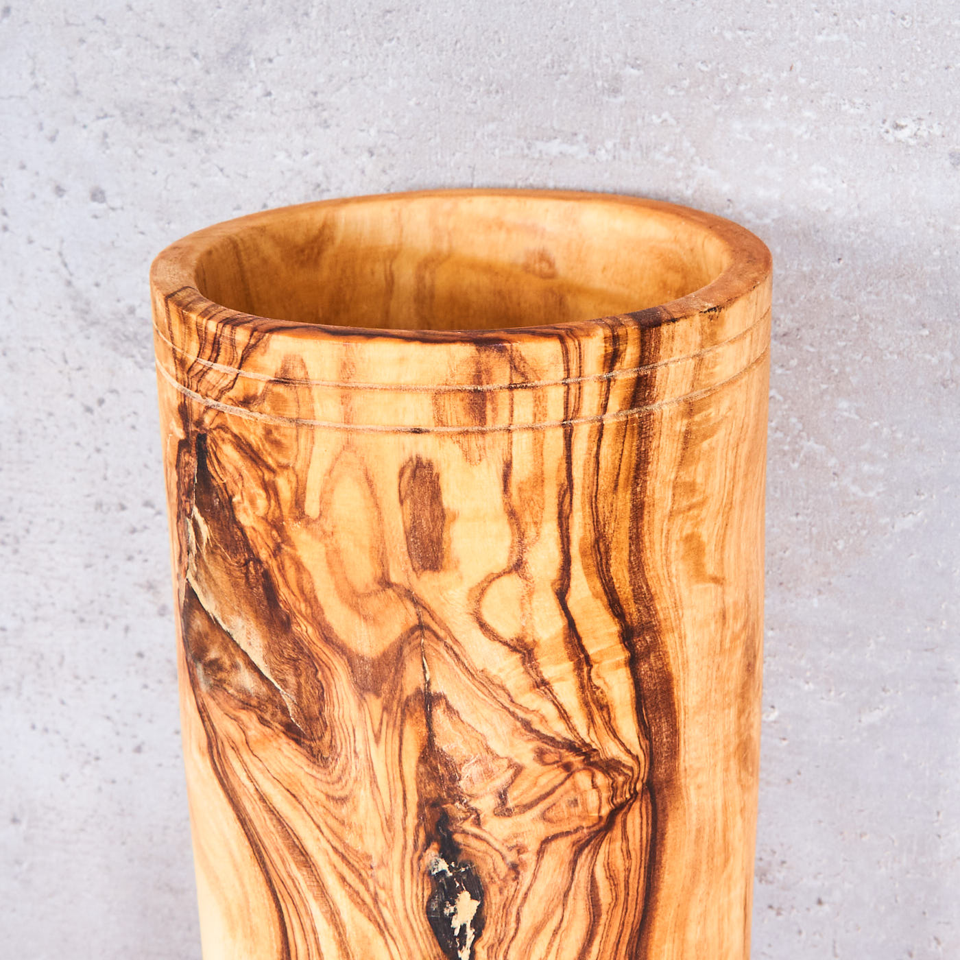 Utensilienhalter Olivenholz H16cm Besteckhalter Küchenhelfer Natur Holz Deko Unikat