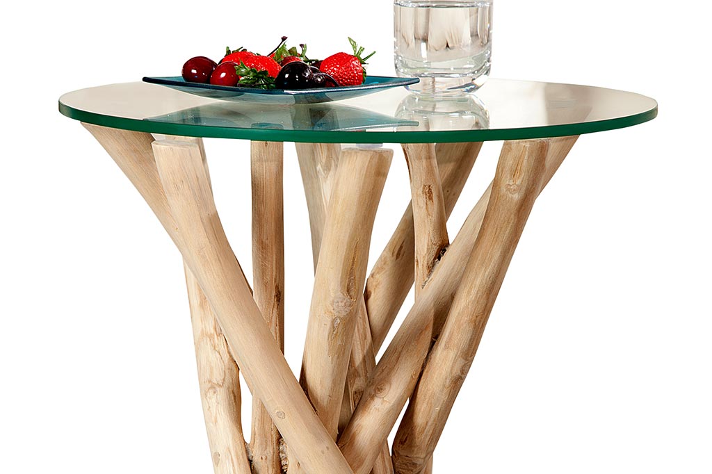 Couchtisch Beistelltisch Treibholz Glas 50x40x40cm Unikat