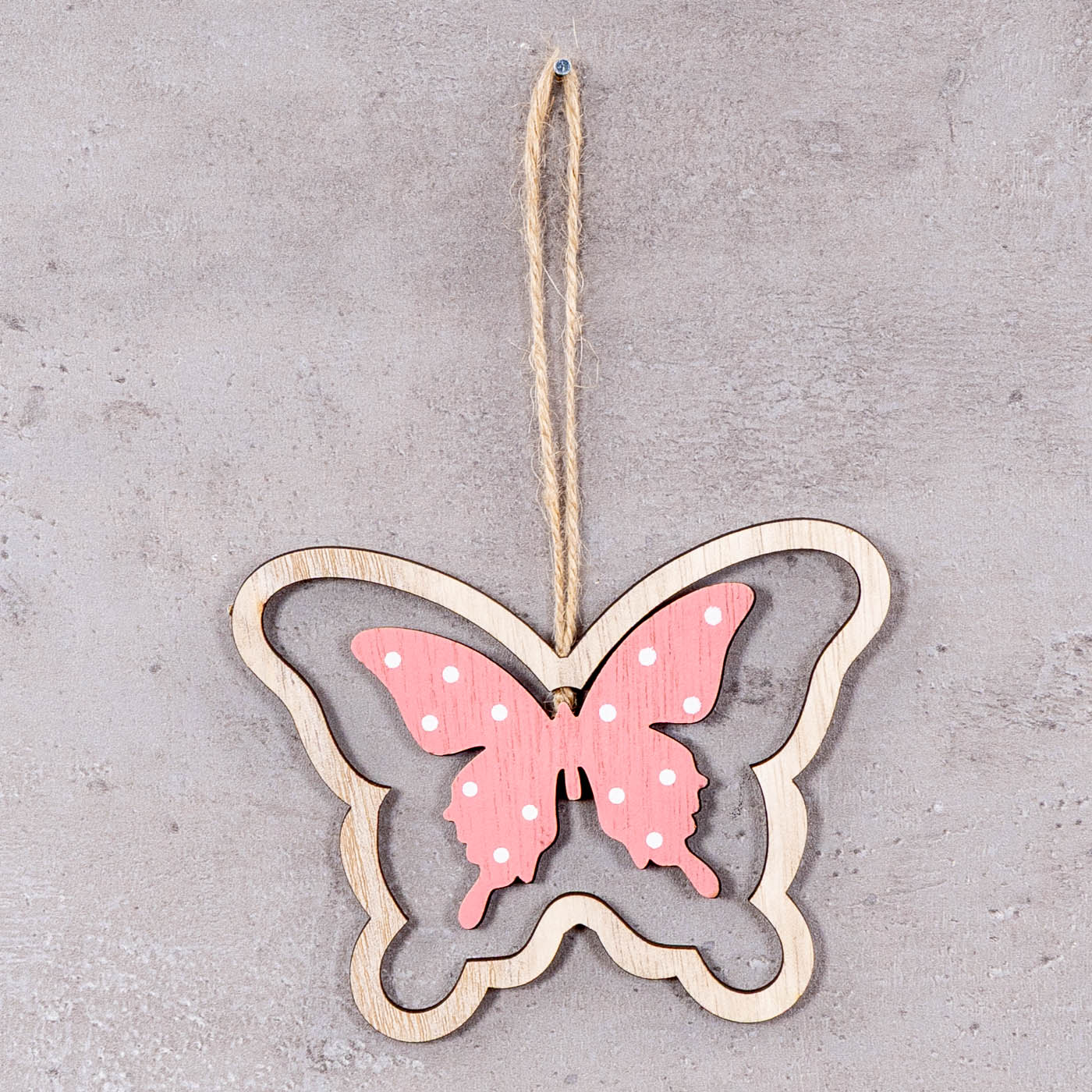 8er Set Holz Anhänger Schmetterling Blume Natur Rosa Lila Dekohänger Frühling