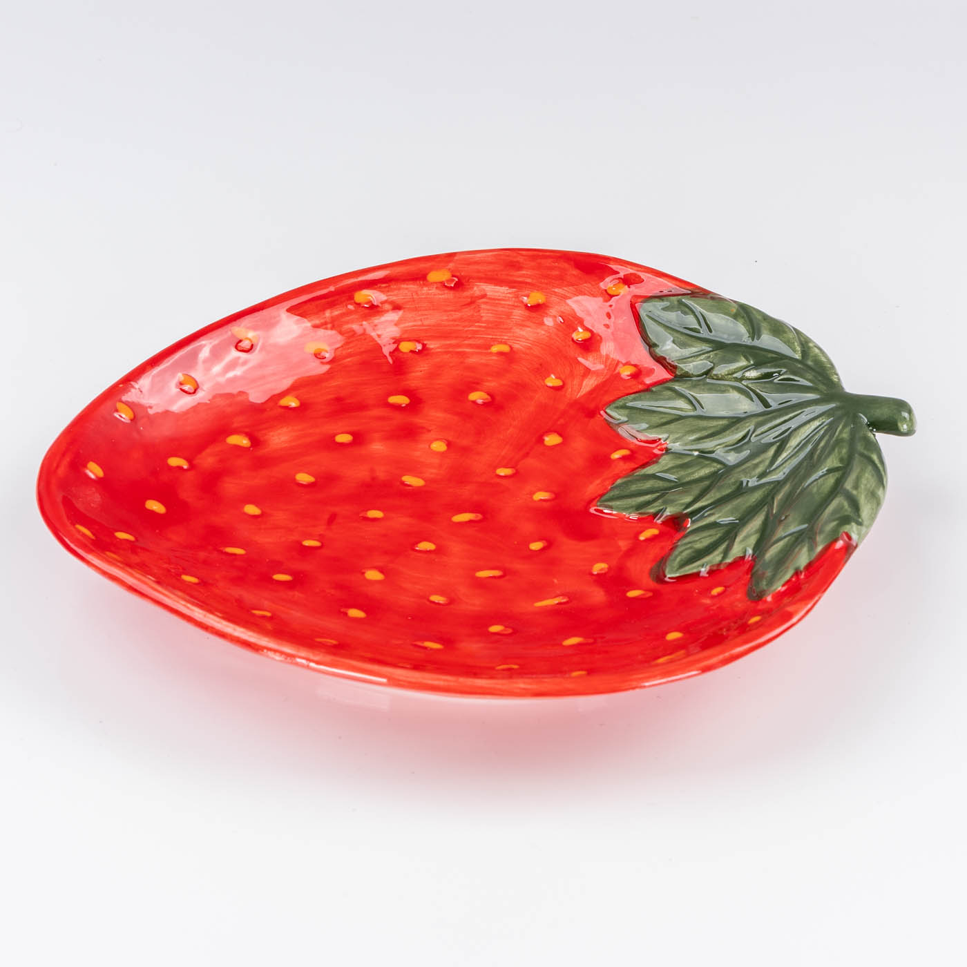 Teller Erdbeere Keramik 26cm Erdbeerschale Sommer Obst Dekoschale Tischdeko