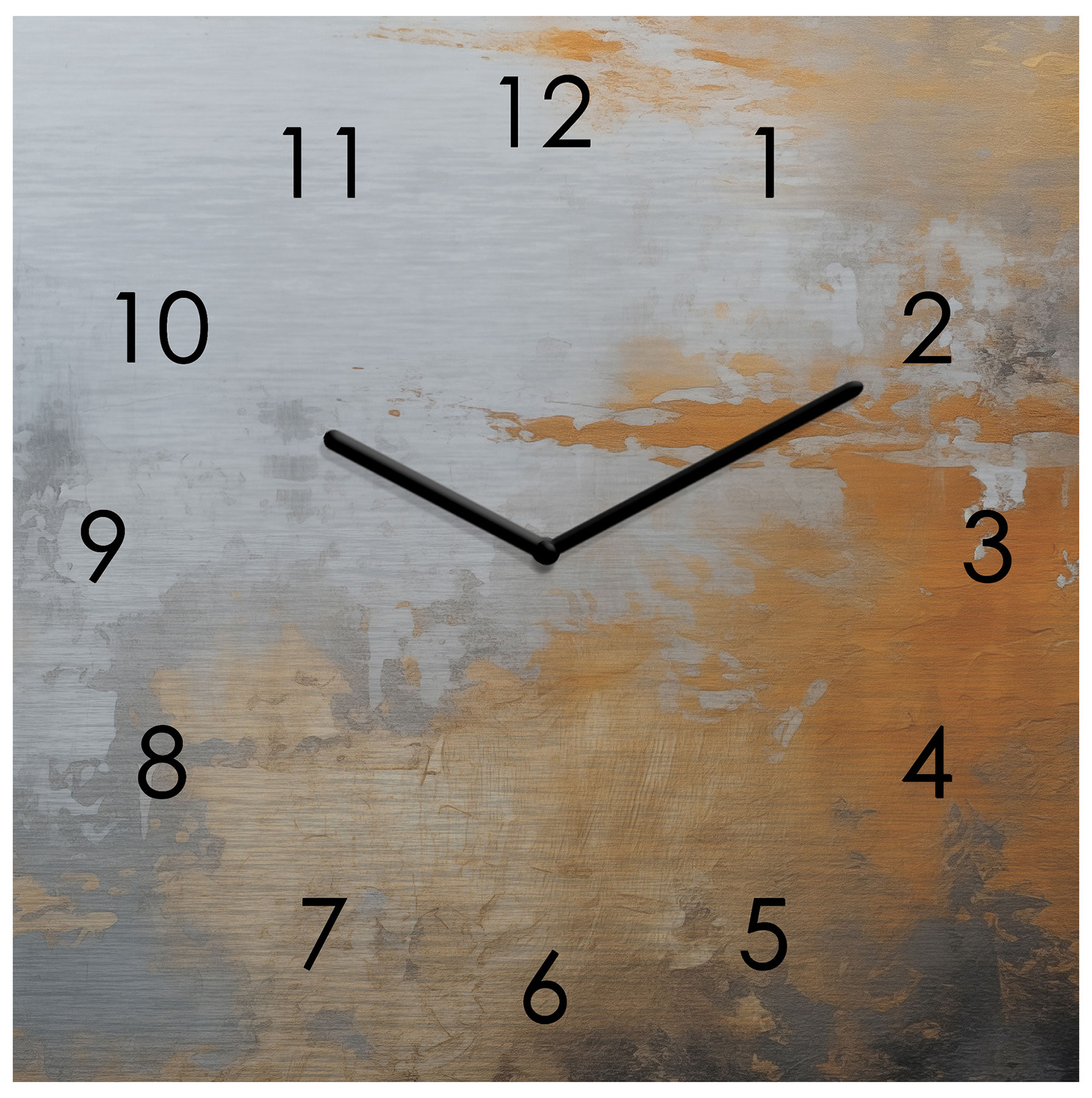 Wanduhr Metall 20x20cm Schwarz Gold Abstraktes Design Metalluhr Wanddeko Wandkunst