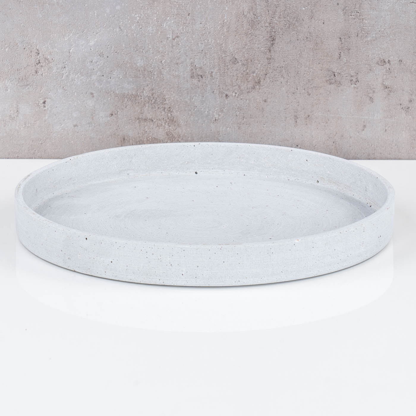 Deko Tablett 30cm Rund Teller Grau Betonoptik Dekoschale Tischdeko Aufbewahrung