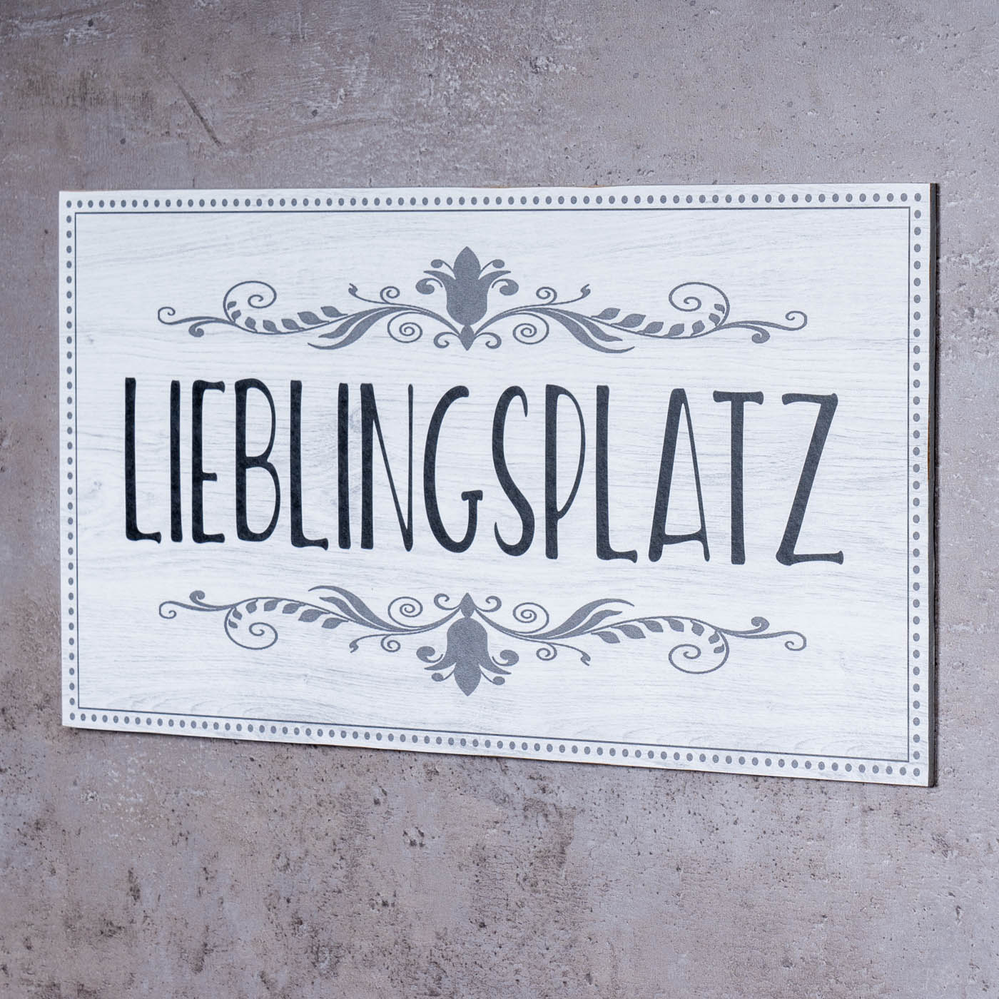 Wandbild 40x20cm Lieblingsplatz Spruch Deko Wandschild Bild Wanddeko Schild