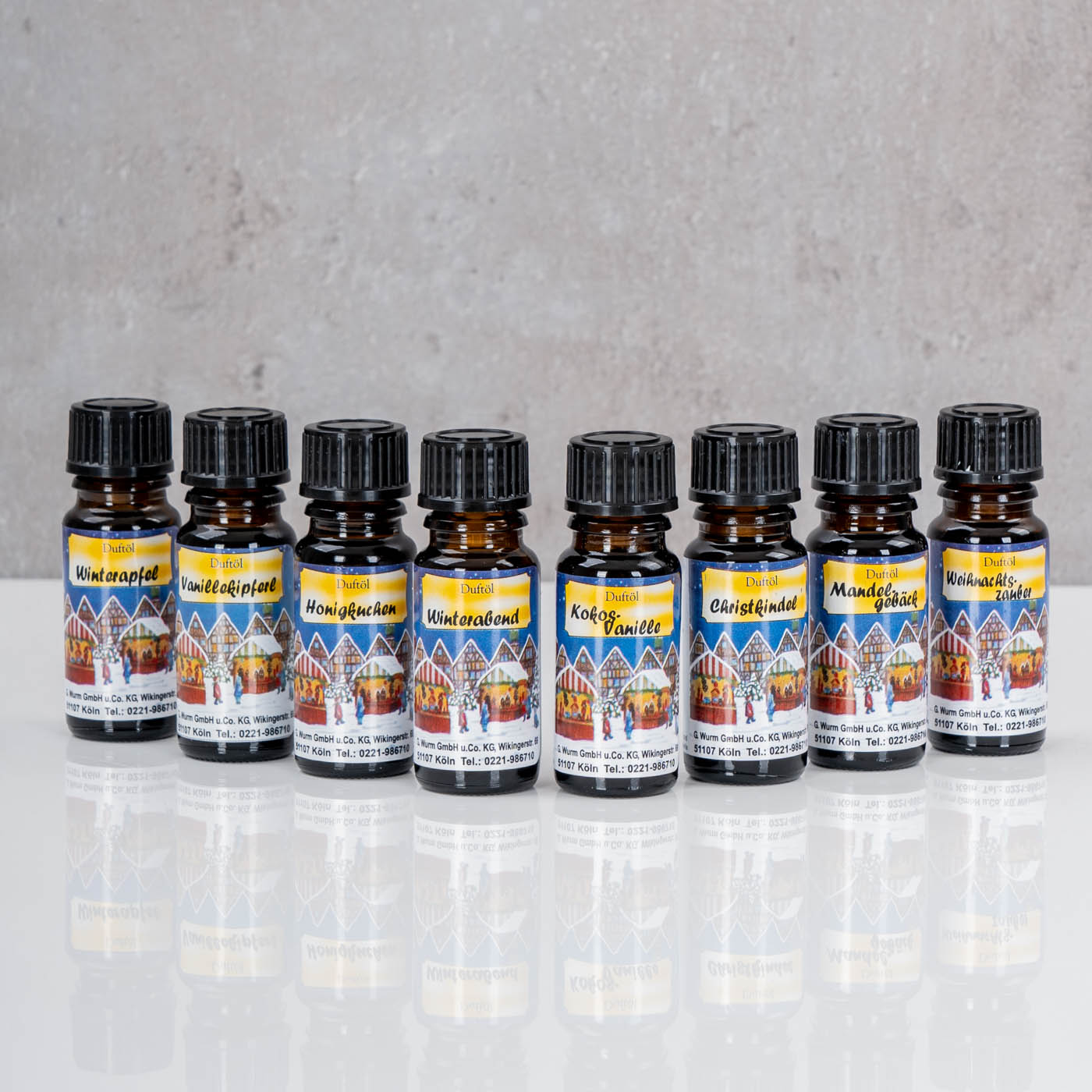 8er Set Duftöle Weihnachtsduft je 10ml für Duftlampen Raumduft Lufterfrischer