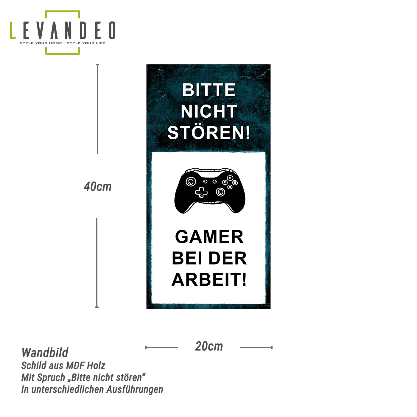 Wandbild 20x40cm Gamer Spruch Wandschild Zockerzimmer Wanddeko Bild Schild