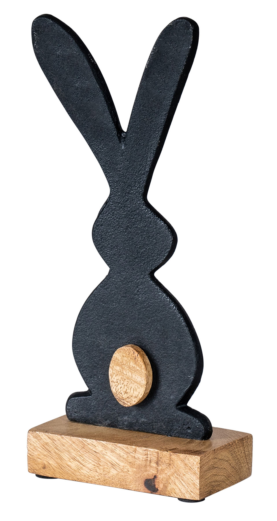 Tischdeko Hase H21cm Mango Holz Schwarz Osterhase Osterdeko Dekoaufsteller Natur