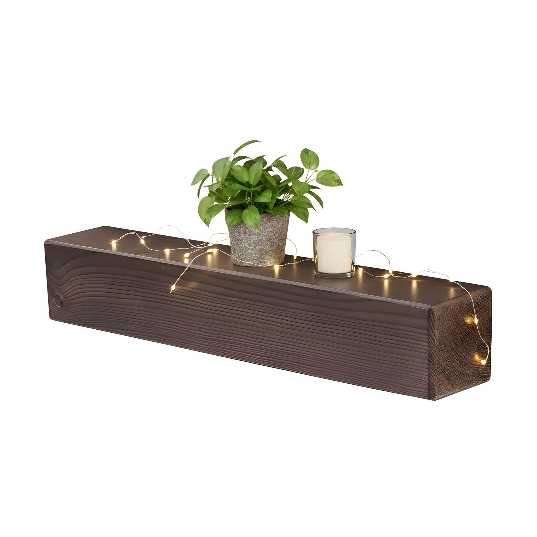 levandeo Wandregal Holz Massiv 60x10cm Nussbaum Farbig Wandboard Regal Vintage