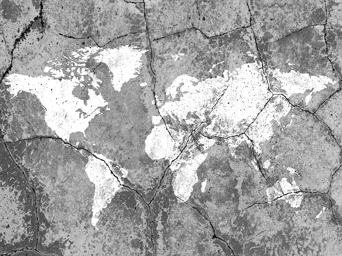 Leinwandbild 80x60cm Weltkarte Erde Urlaub Echtholz Keilrahmen Wanddeko Wandbild