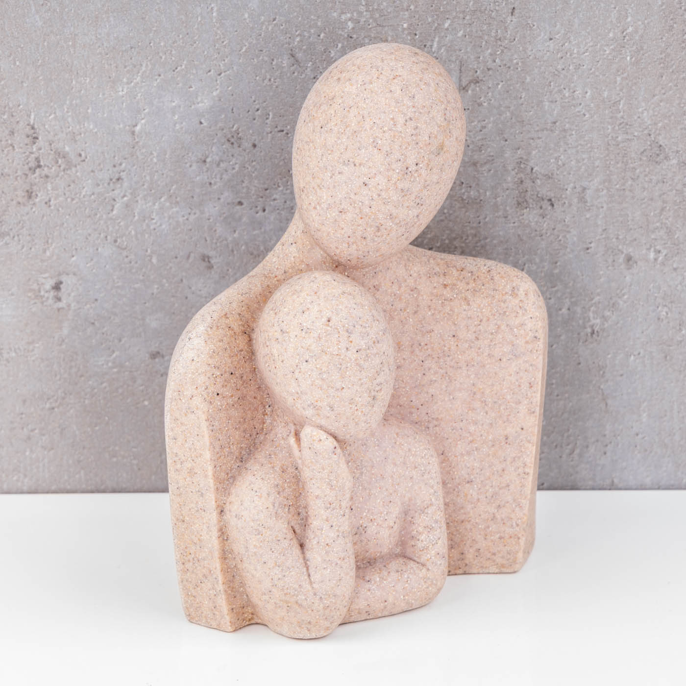 Abstrakte Deko Figur H15cm Braun Beige Skulptur Familie Steinoptik Geschenk Muttertag