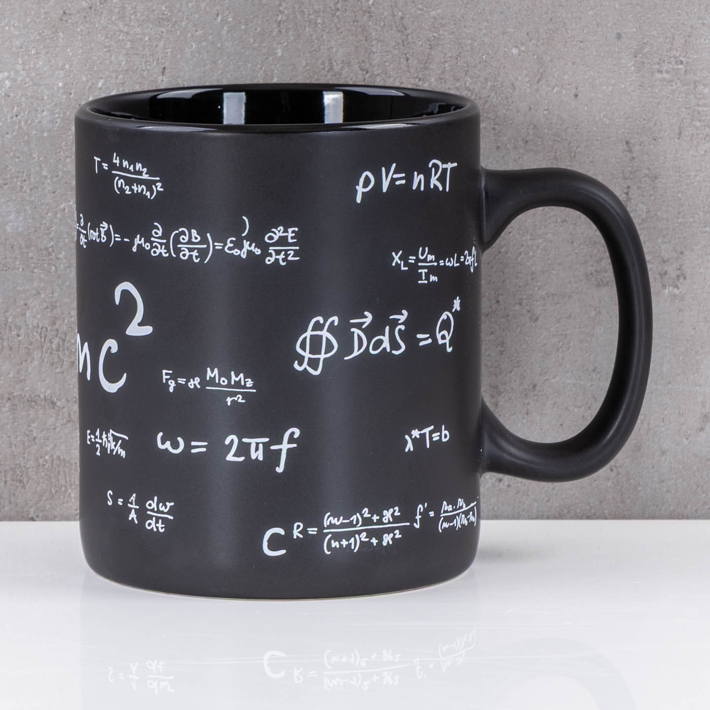 XXL Tasse 850ml Jumbotasse Steingut Schwarz Mathematik Kaffeetasse Kaffeebecher