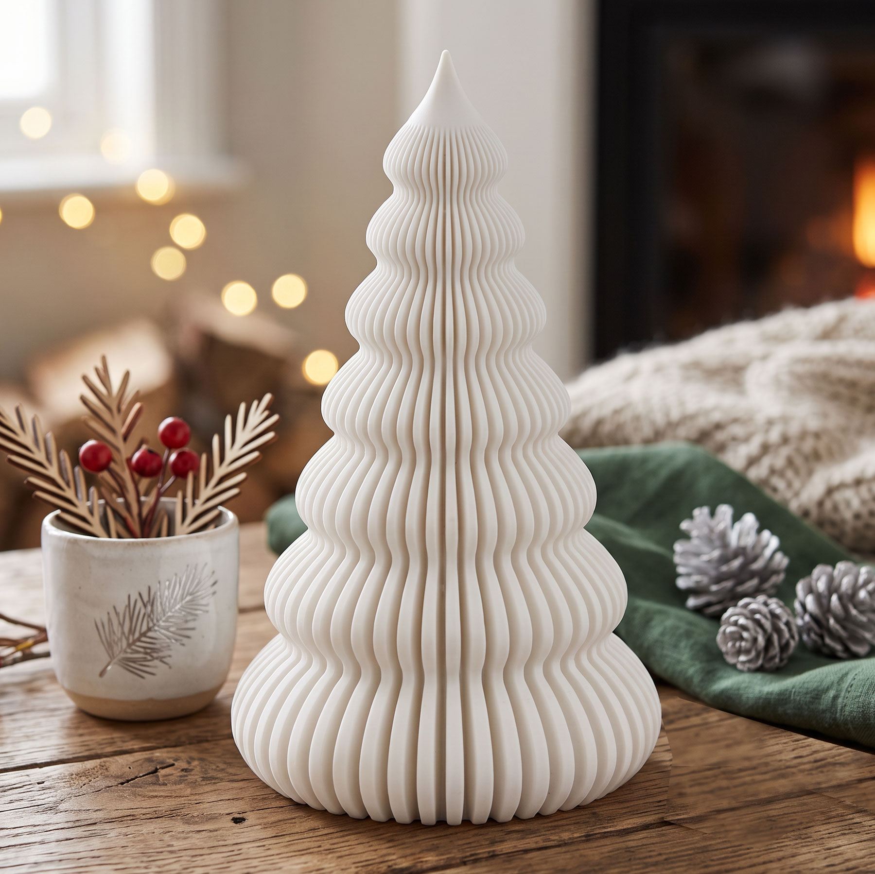 Deko Tannenbaum 3D Weihnachtsbaum H15cm Japandi Tischdeko Weihnachten Skandi