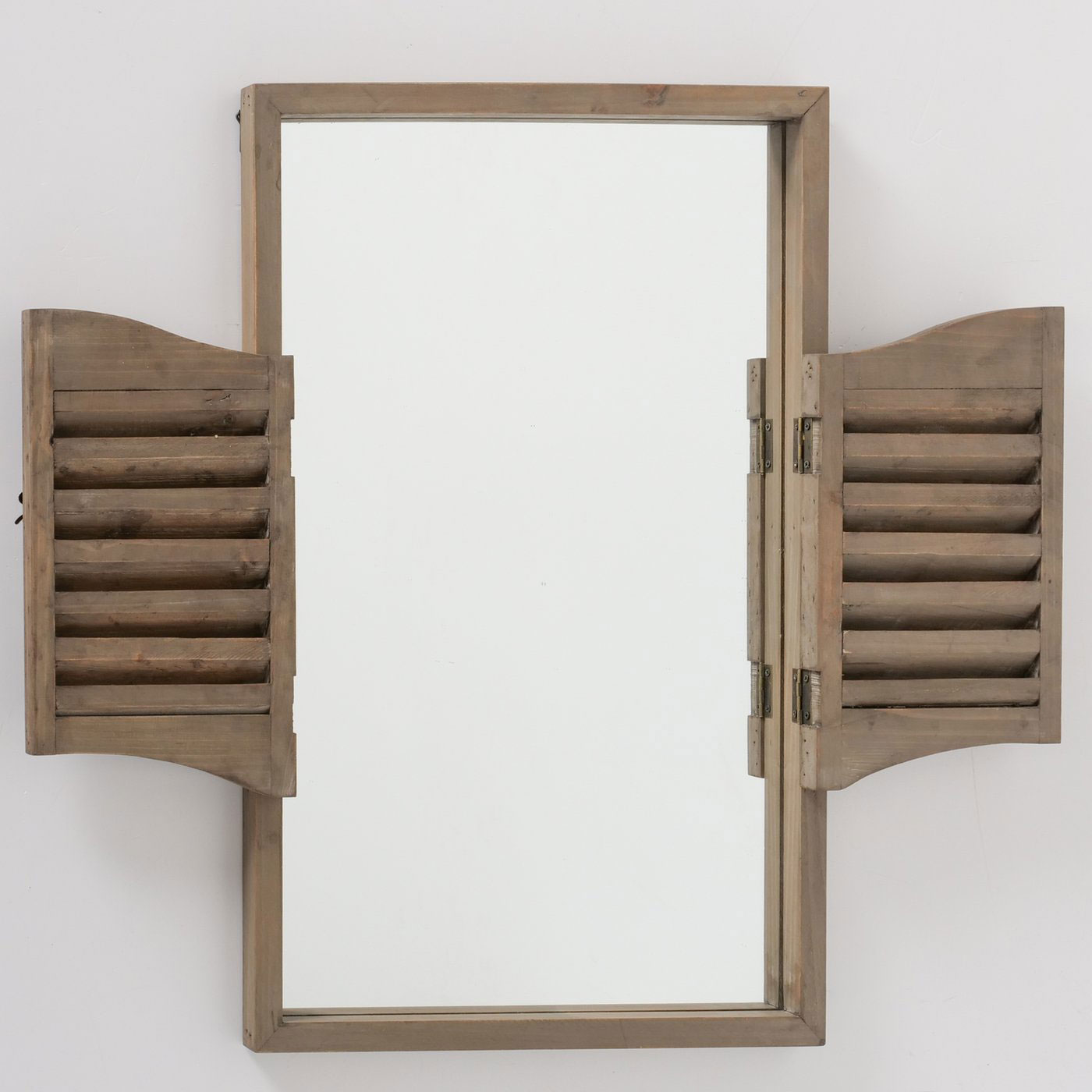 Wandspiegel Spiegel Fenster H60cm Holz Braun Shabby Chic Vintage Wanddeko Deko