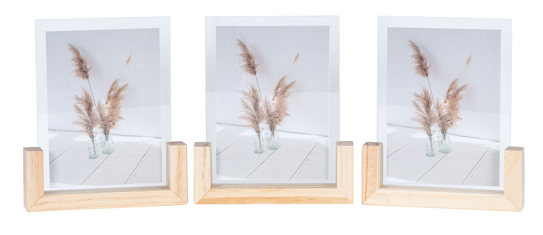 3er Set Bilderrahmen Aufsteller 13x18 Holz Glas Fotorahmen Einzelrahmen Deko