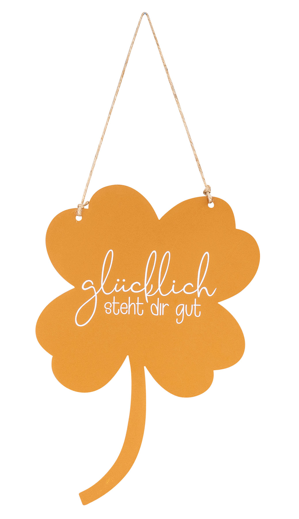 Schild Kleeblatt Glücklich steht dir Gartendeko Türschild Edelrost Wandbild Rostdeko