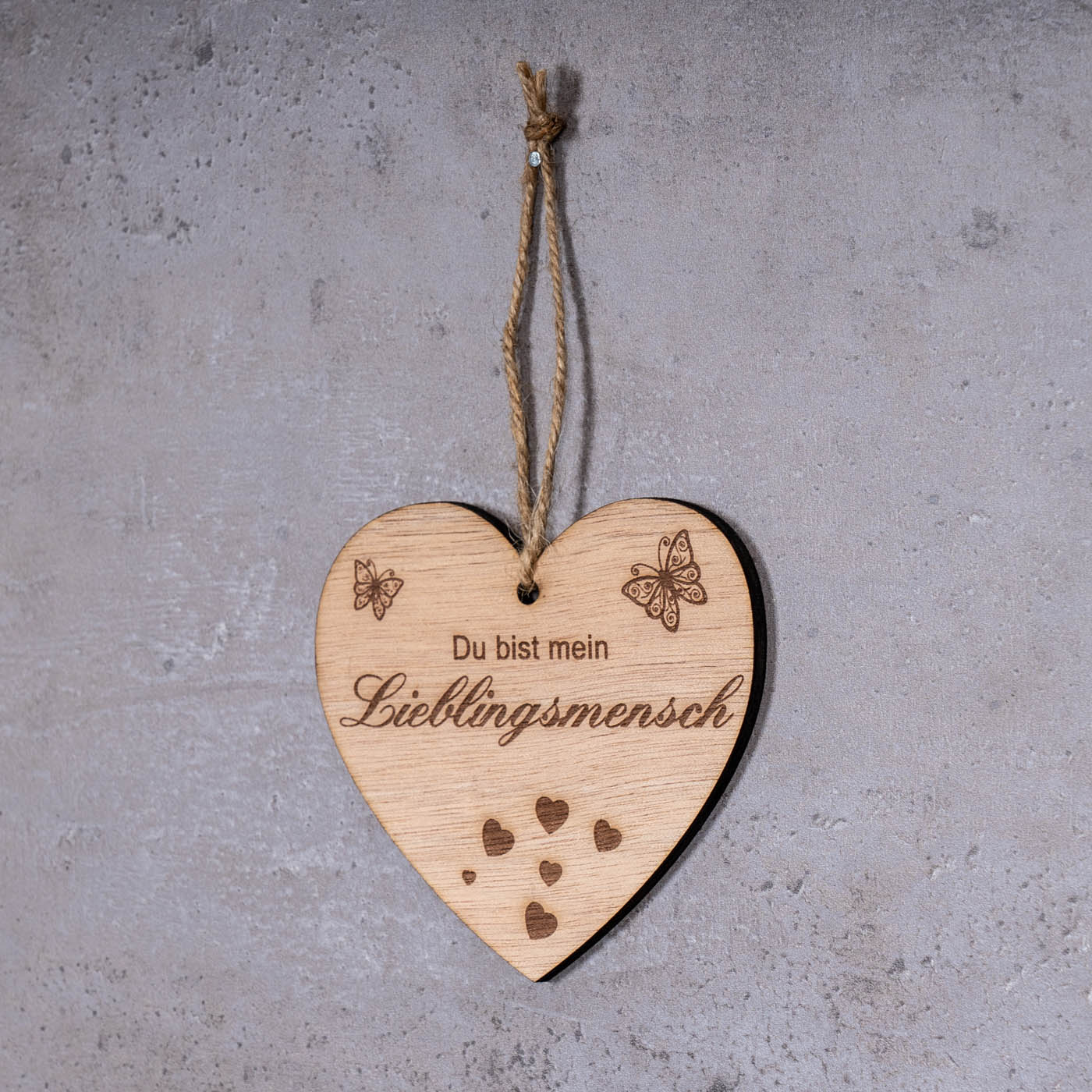 Herz 9x10cm Birkenholz Sprüche Lieblingsmensch Liebe Deko Holz Anhänger Geschenk