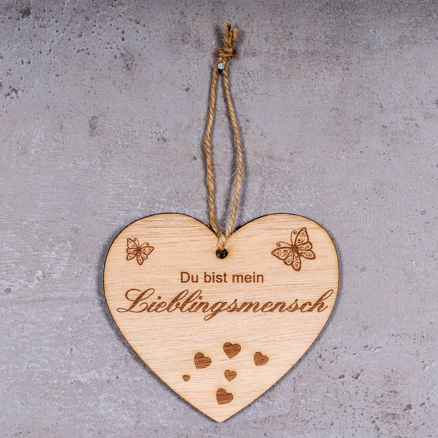 Herz 9x10cm Birkenholz Sprüche Lieblingsmensch Liebe Deko Holz Anhänger Geschenk
