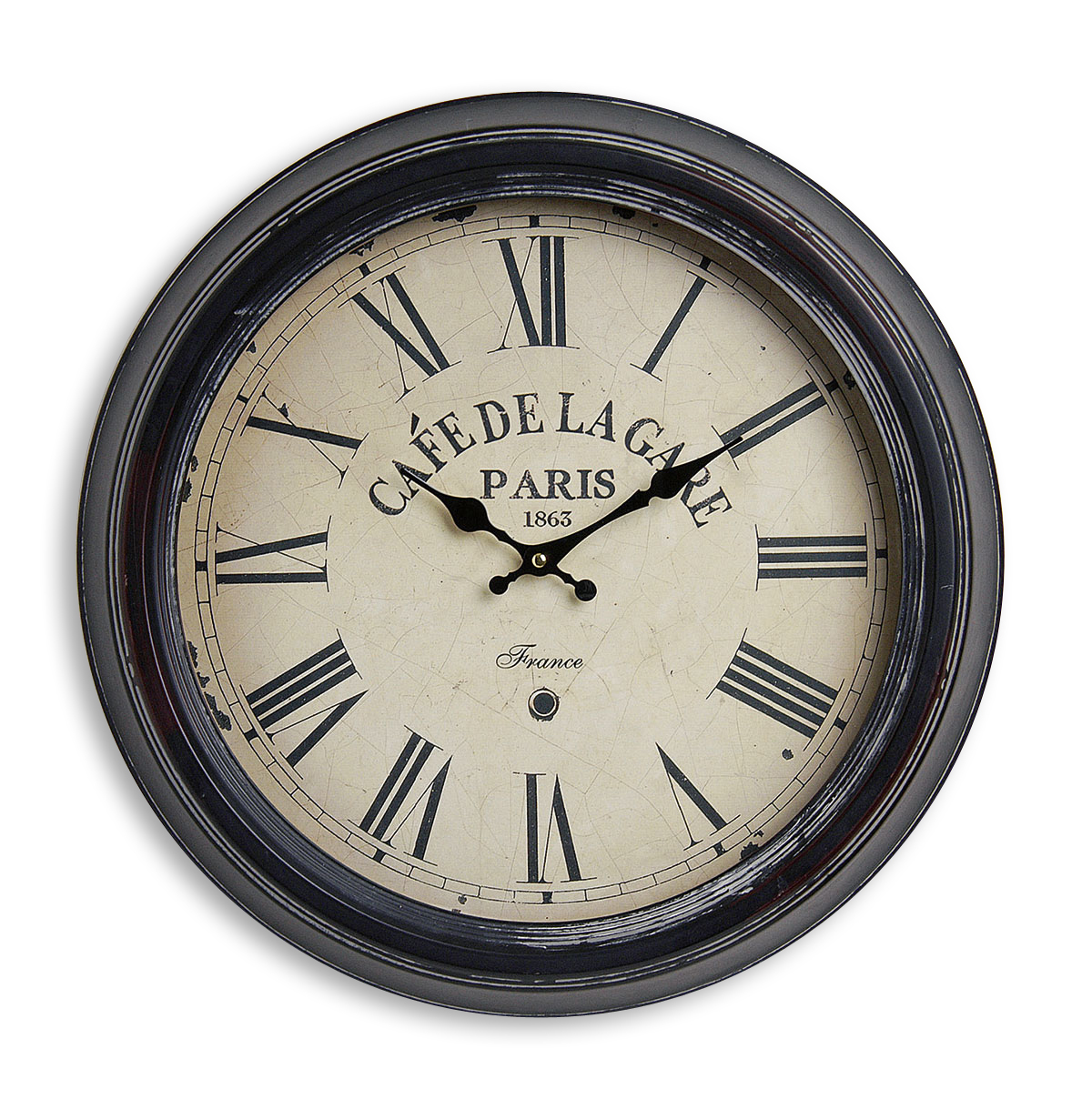 Wanduhr XXL 47cm Metall Frankreich France Paris Café Nostalgie Uhr