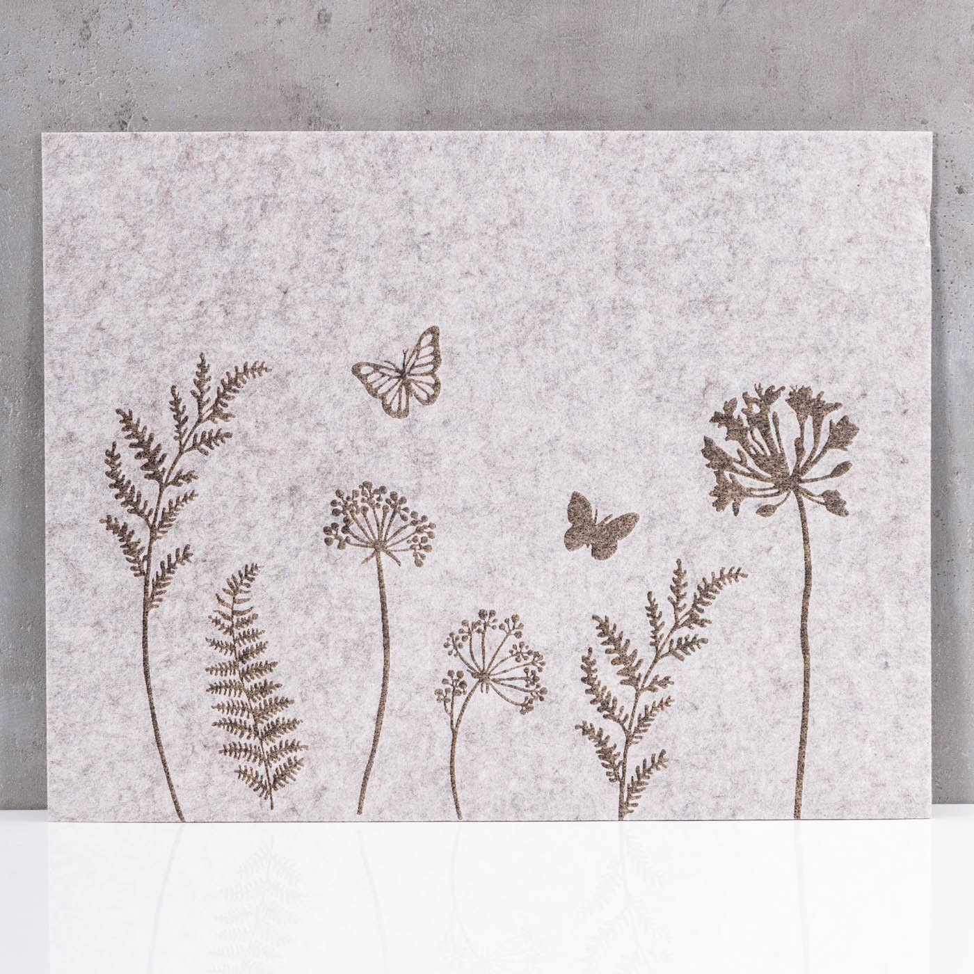 4er Set Tischset Filz 45x35cm Blumen Platzdeckchen Platzset Frühling Tischdeko