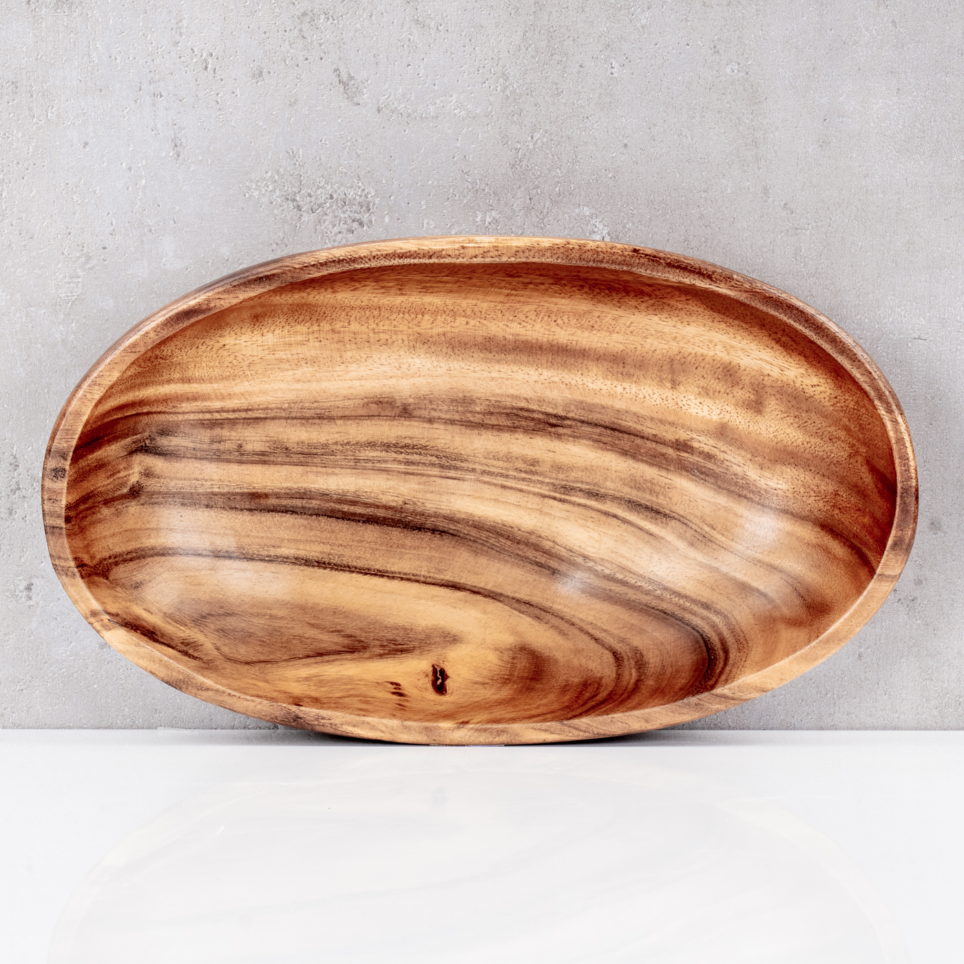 Ovale Schale aus Holz 30cm Holzschale Schüssel Akazie Schale Obstschale Tablett