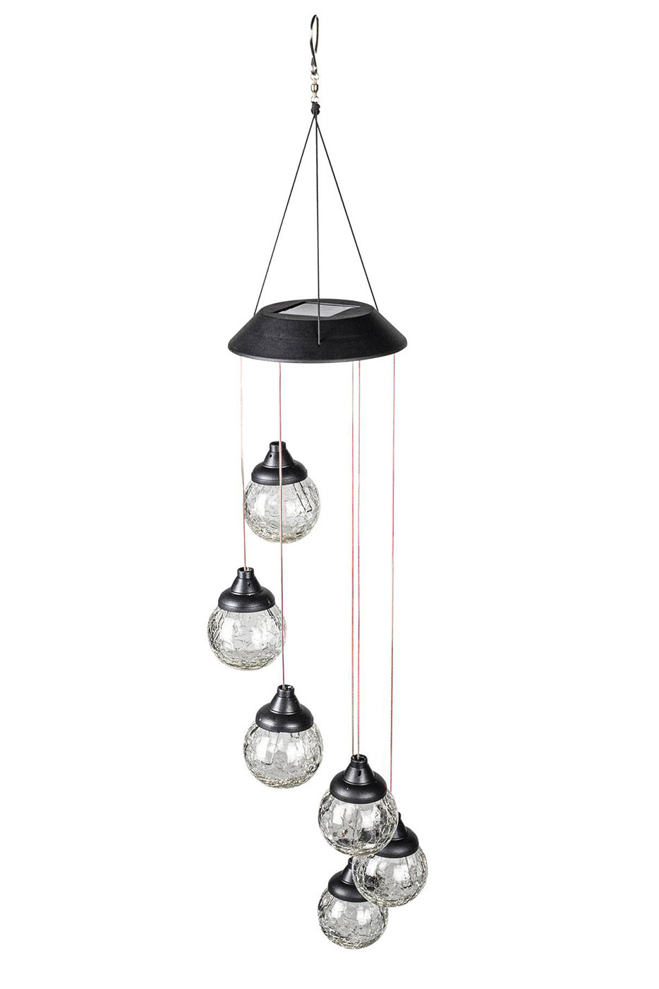Solar Windspiel Garten 6 LED Kugel Farbwechsel Glaskugel Outdoor Beleuchtung